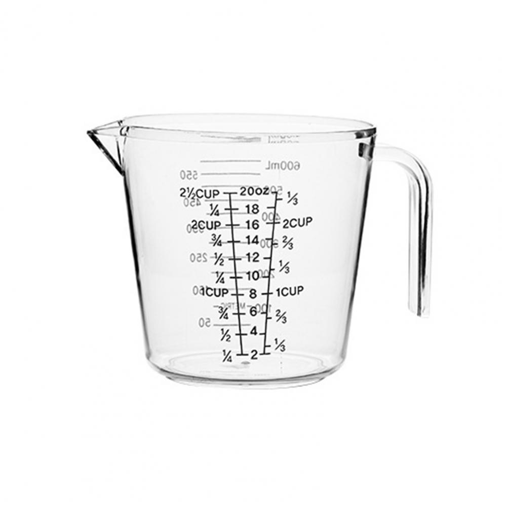 Plastic Unique Practical Food-grade Measuring Jar Solid Color Measuring Cup Clear Scale for Bakery: 600ML