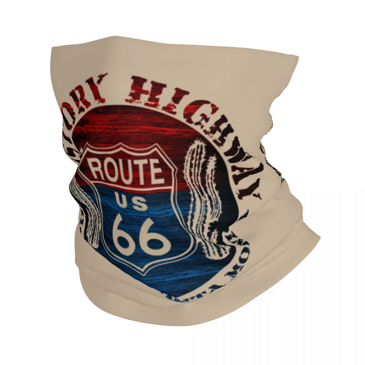 Benutzerdefinierte Ride The Route 66 Bandana Halstuch Gesichtsschal Abdeckung Biker Motorrad Cruise America Highway Stirnband Schlauch Sturmhaube: Lila