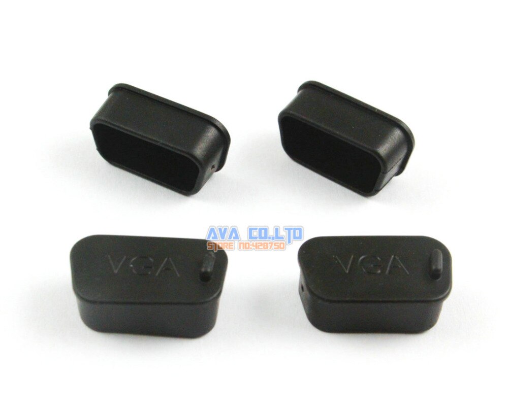 100 Pcs Soft Plastic VGA Port Plug Cover Cap Anti Dust Protector for Female End