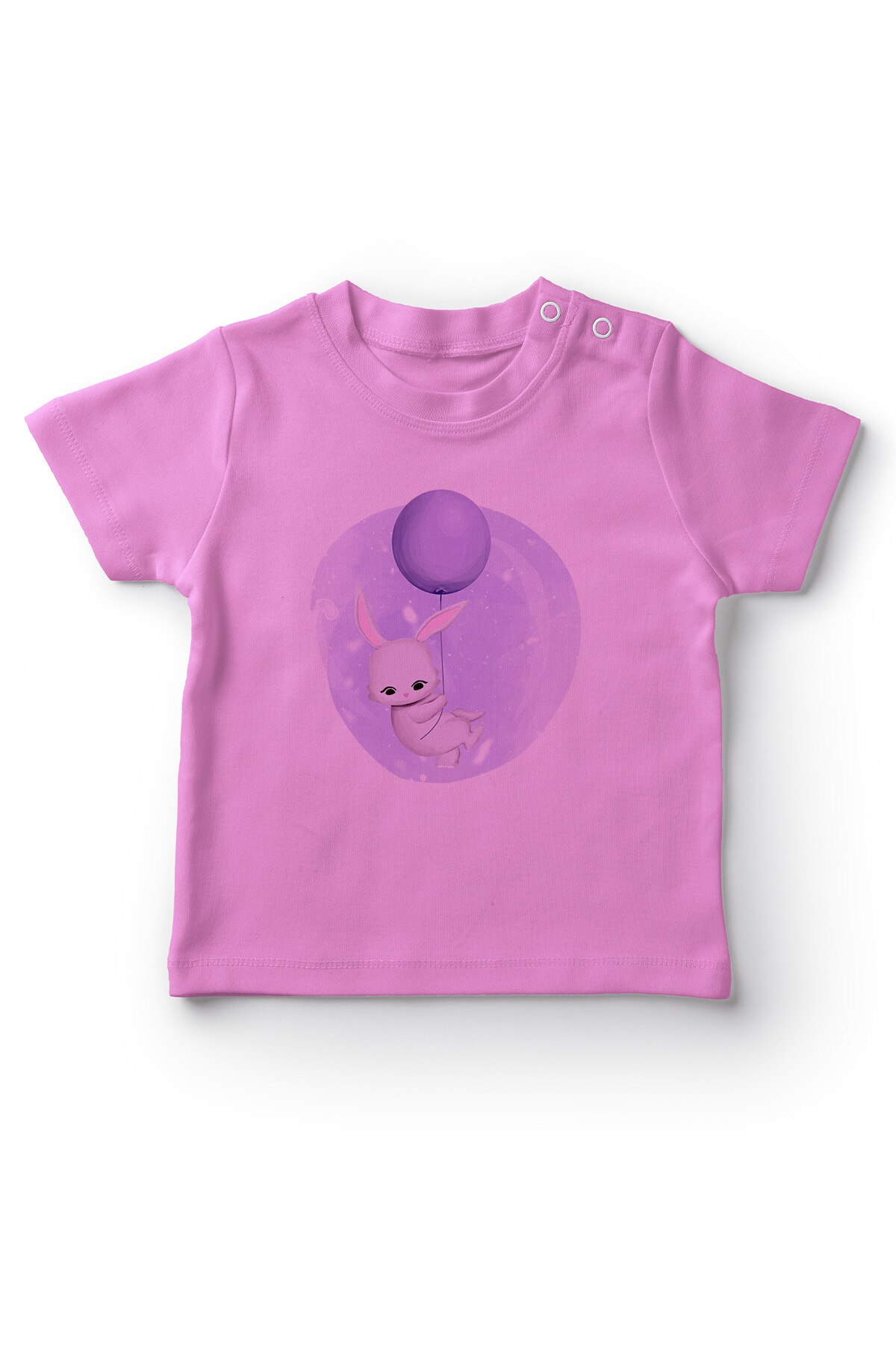 Angemiel Baby Mylar Balloon Sticking Rabbit Girls Baby T-Shirt Pink