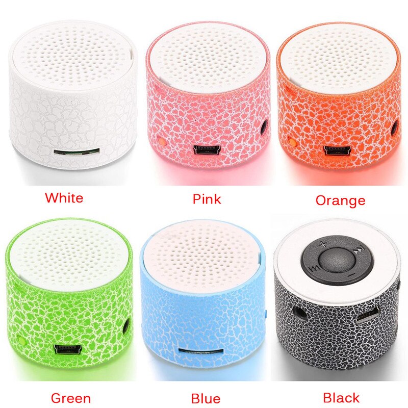 MP3 LED Light Portable Stereo Bass Speakers Travel Music Player Speaker Support TF Card Nice for Children