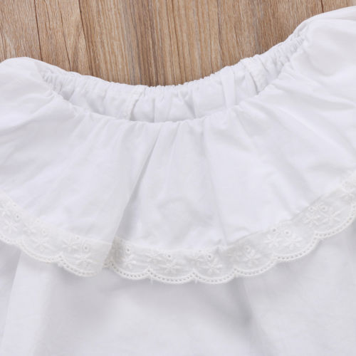 0-24M Nuovo Appena nato Del bambino infantile Del bambino Delle Ragazze Solido Bianco Dolce Camicia Del Merletto Del Manicotto Lungo Magliette e camicette T-camicia Vestiti