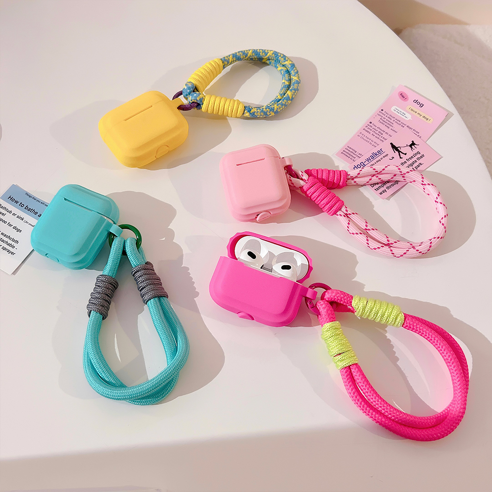 Coque en silicone souple pour Airpods Pro 2 3 1, housse de protection de luxe pour écouteurs sans fil avec lanière Anti-perte, accessoires pour écouteurs