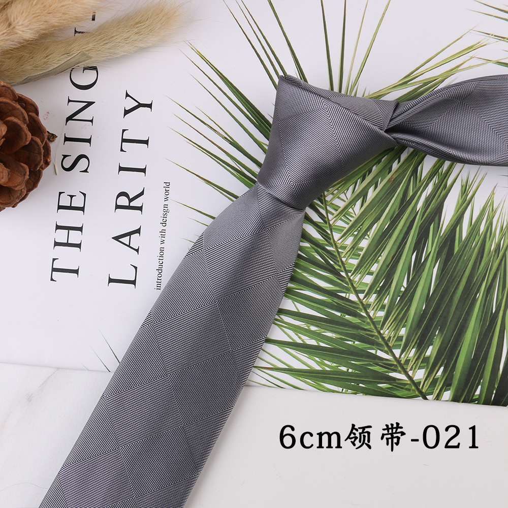 Cravatte sottili alla moda da 6 cm Cravatte classiche da uomo a righe scozzesi floreali Blu vino Cravatte da sposa Cravatte da uomo in poliestere intrecciato jacquard: zenzero