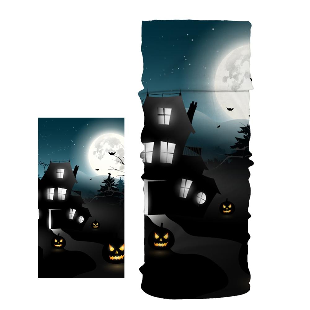 Bat Pumpkin Halloween Pattern Head/Face/Mask Neck Bandana Scarf Dual-use Magic Tube HeadScarf Cycling Sport Headwear Turban: R  17