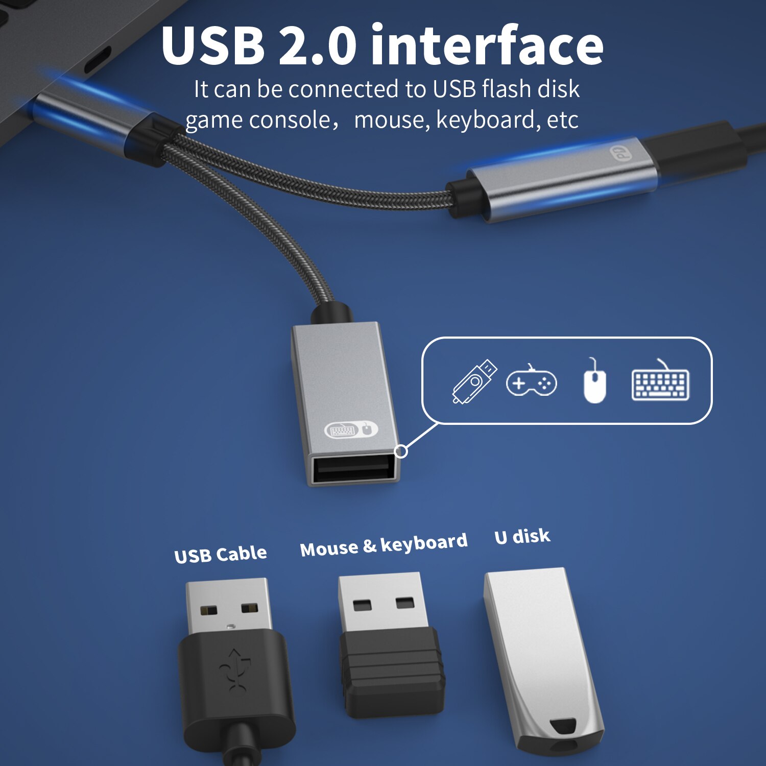 Cable adaptador de teléfono USB C OTG 2 en 1 Tipo C macho a USB C hembra, puerto de carga con adaptador USB divisor hembra para Samsung y Google