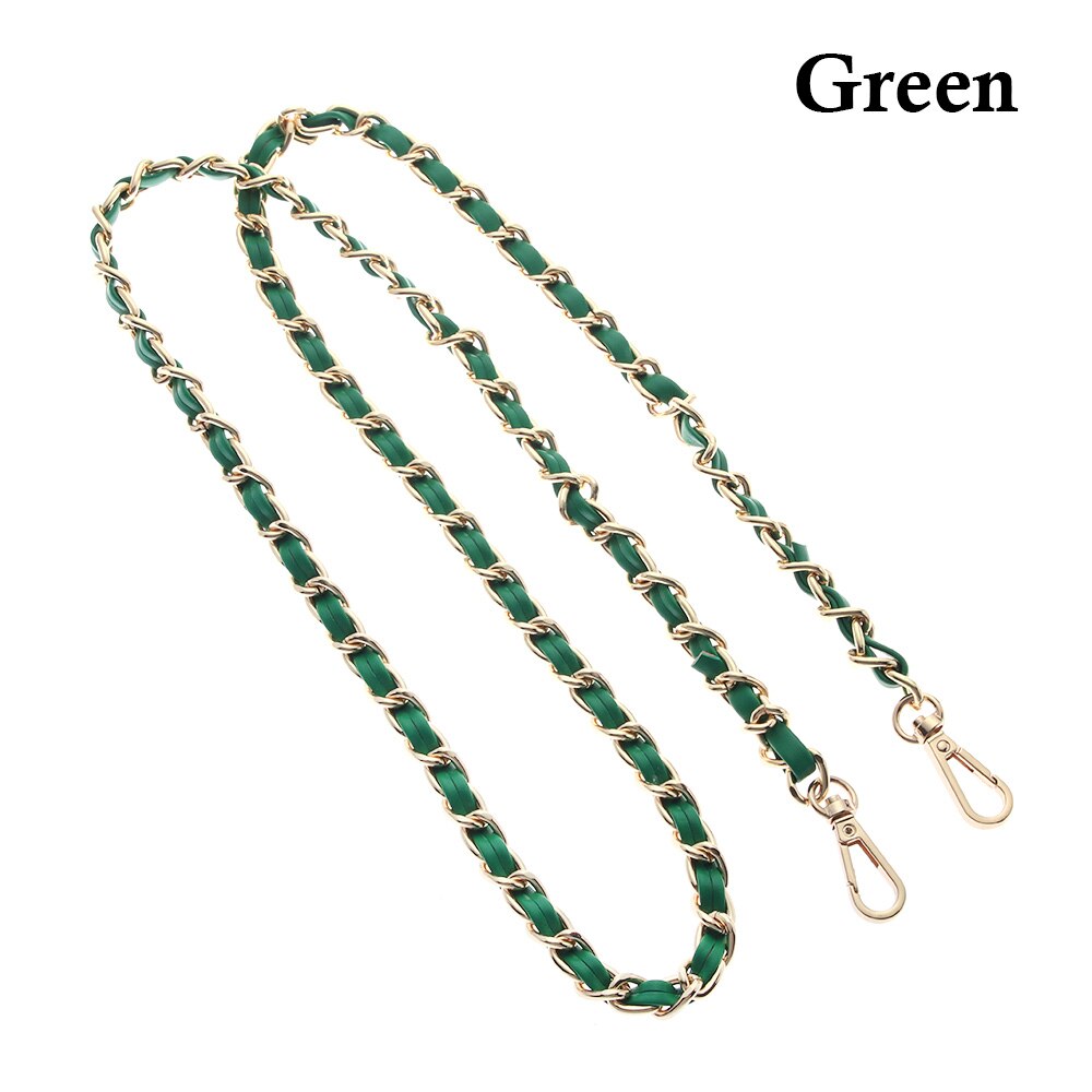 120cm Metal Chain Shoulder Bags Strap Handbag Buckle Handle DIY Strap Accessories for Bag Hardware Double Woven Iron Chain: Green