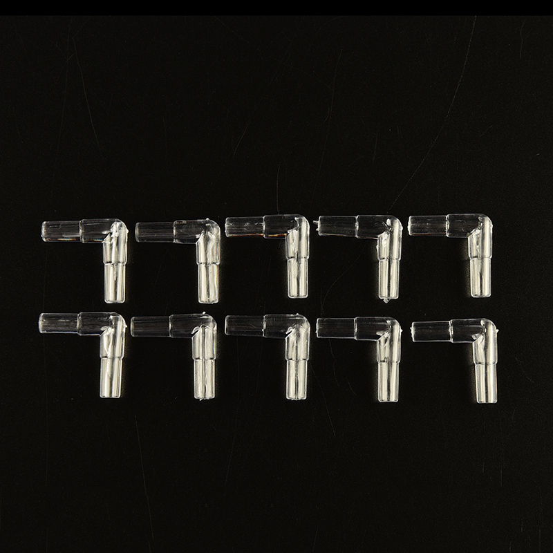 10Pcs 5mm L Shaped Air Line Tubing Joints Connectors Aquarium Fish Tank Plastic Transparant 2 Way Clear Elbow Connector
