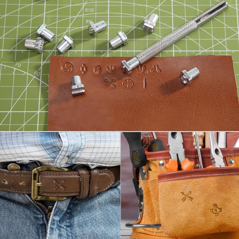 Excelente juego de símbolos de estampación de acero al carbono, 49 sellos, decoración de impresión de Metal para joyería de Metal, Tandy Leather craft