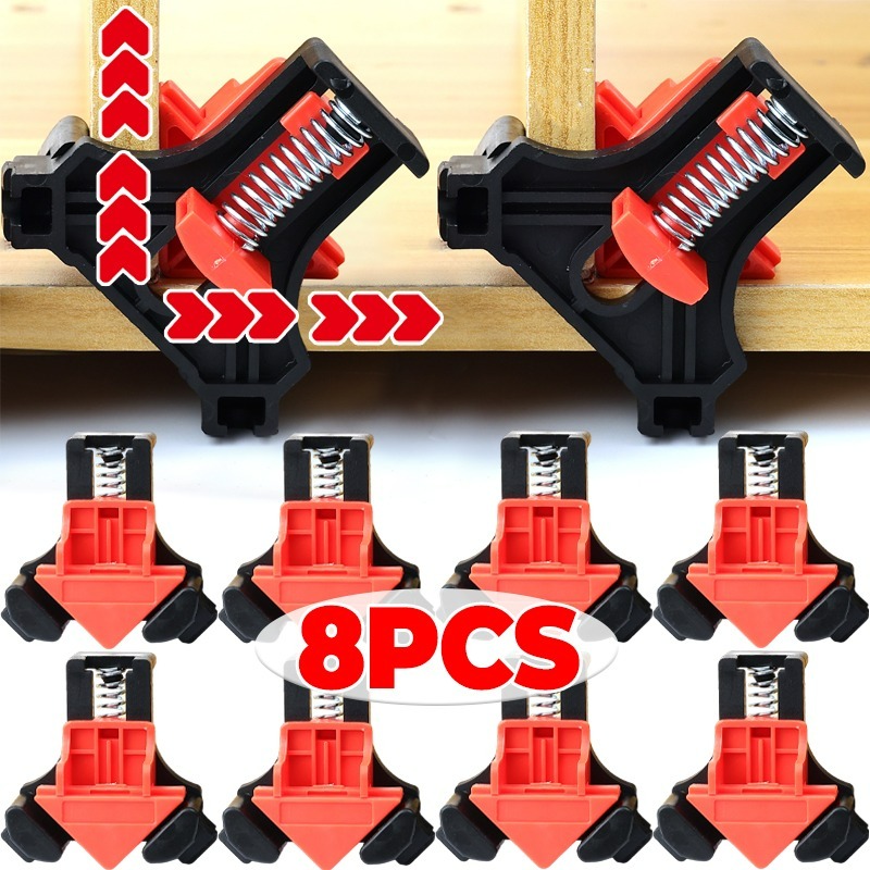 90° Woodworking Fixed Right Angle Clamp 90 Degree Corner Clips Fast Adjustable Quick Spring for Cabinets Photo Framing Fixing