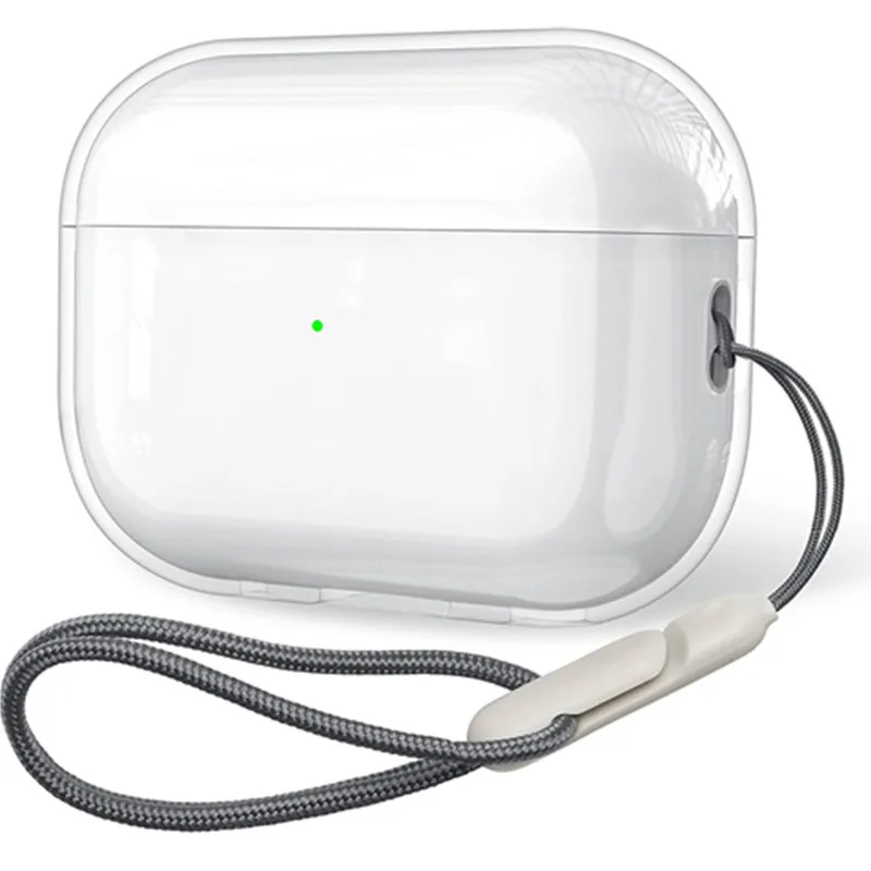 Doorzichtig zacht TPU-oortelefoonhoesje met draagkoord voor Airpods Pro 2 2e generatie Air Pods 4 3 2 1 3e 2024 Gen Cover Accessoires