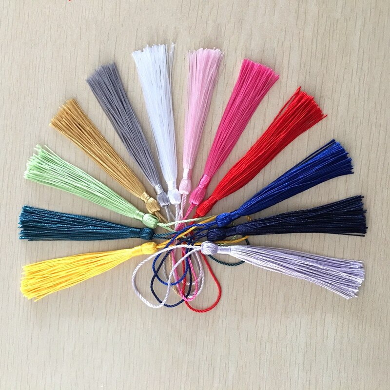 10 sztuk mieszane kolor 14cm jedwabne frędzle fringe szycia Bang zakończenie z frędzlami kluczowe frędzle dla DIY biżuteria naszyjnik chiński węzeł