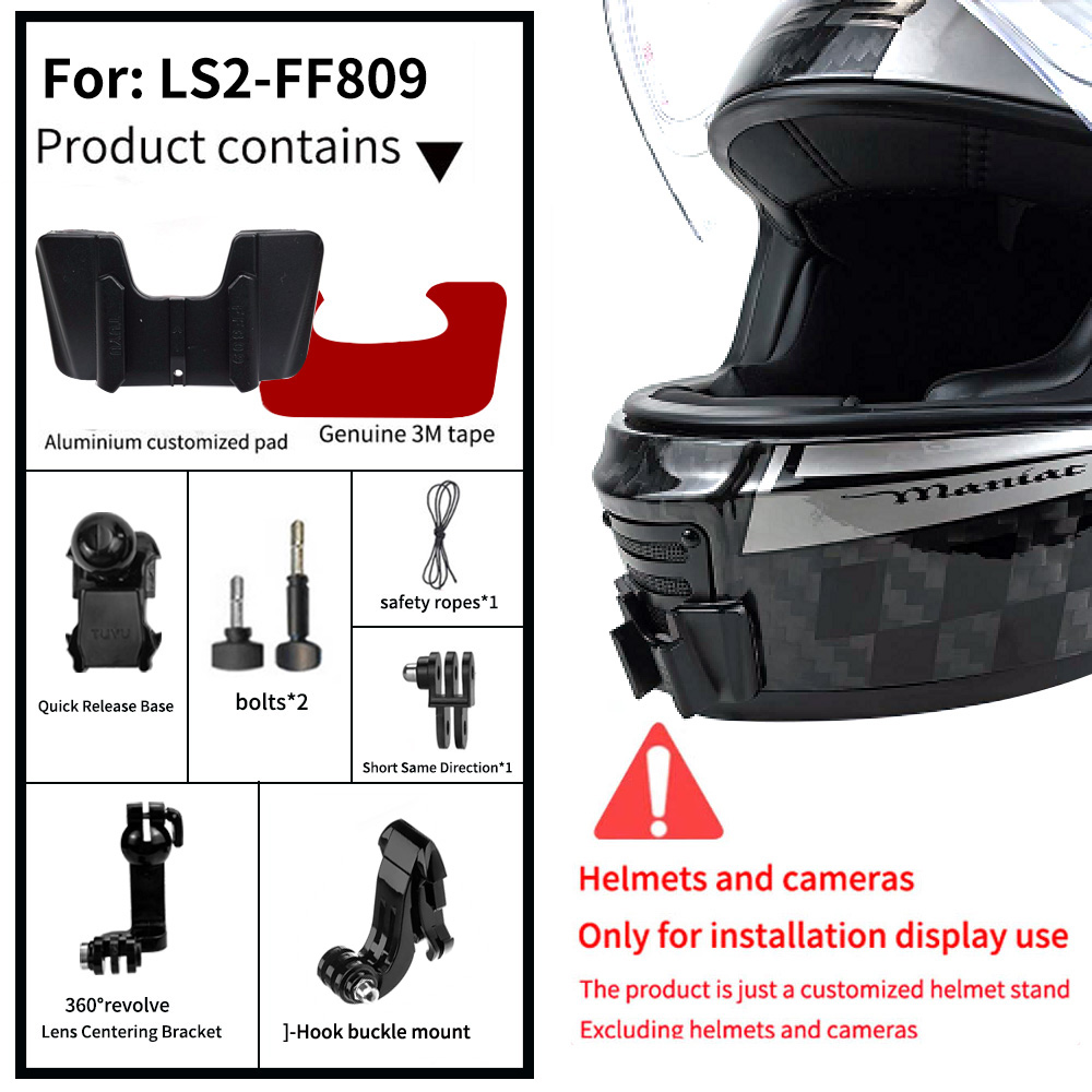 LS2-Helm, maßgeschneidert, MX701 436 FF370 352 800 801 802 805 811 903, Kinnhalterung für GoPro Hero10 Insta360 X2 3 DJI-Zubehör: blaue farbe