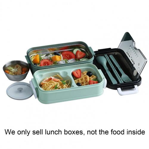 Lunch Box Large Capacity Leak-proof Stainless Steel Airtight Lunch Storage Container for Home: Green Stainless Stee
