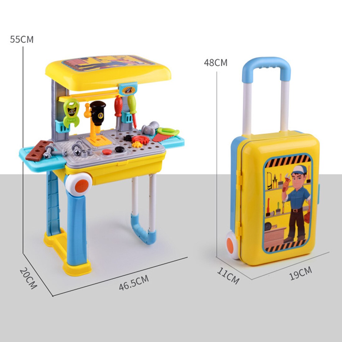 23 Stks/set Kinderen Jongen Speelgoed Plastic Simulatie Reparatie Werkbank Kit Pretend Toolbox Opvouwbare Koffer Speelgoed Pretend Play Tool Speelgoed