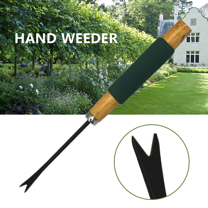 1pc -hånds ukrudtsmaskine træhåndtag lugegaffel hånd ukrudtsmaskine havegræsgraveværktøj til havearbejde