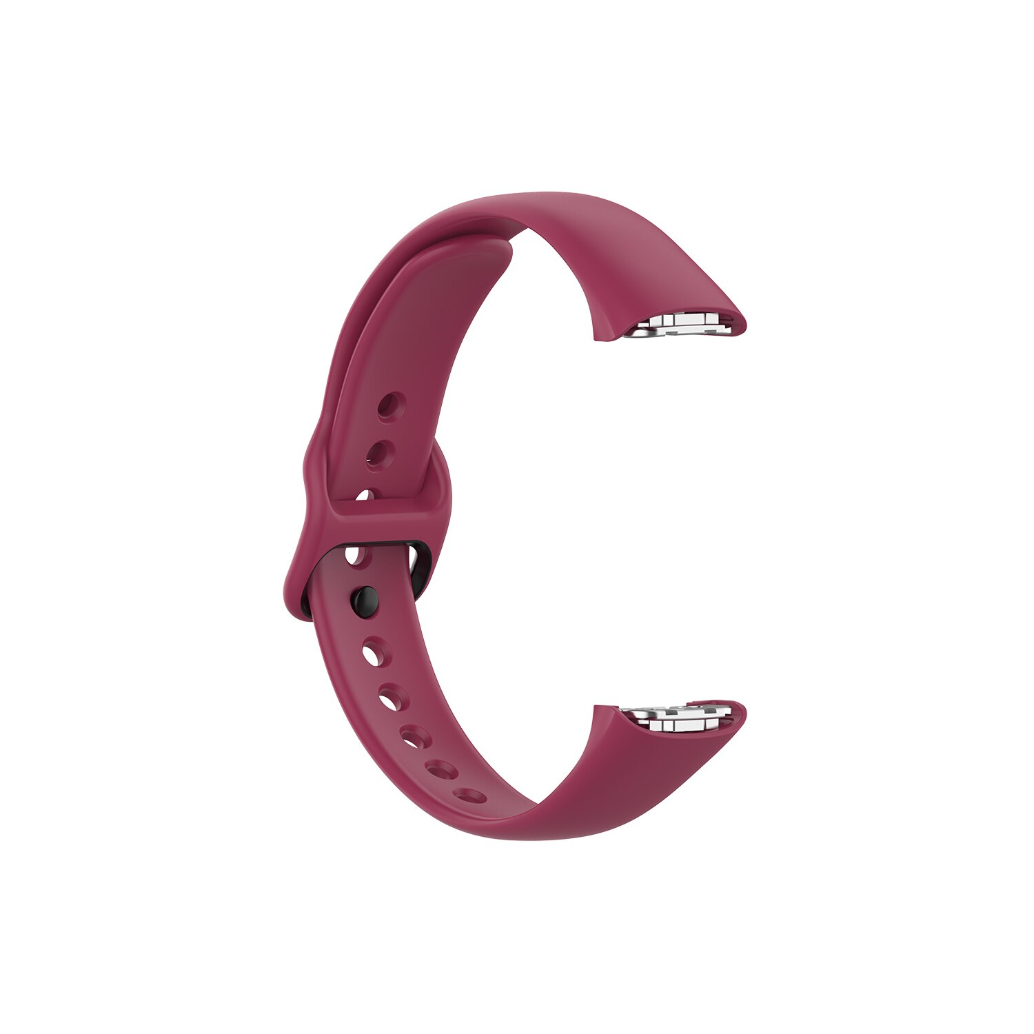 Strap Voor Samsung Galaxy Fit SM-R370 Siliconen Zwarte Gesp Horlogeband Staal Granaatscherf Voor Samsung Vervanging Pols Bandjes: Wine red