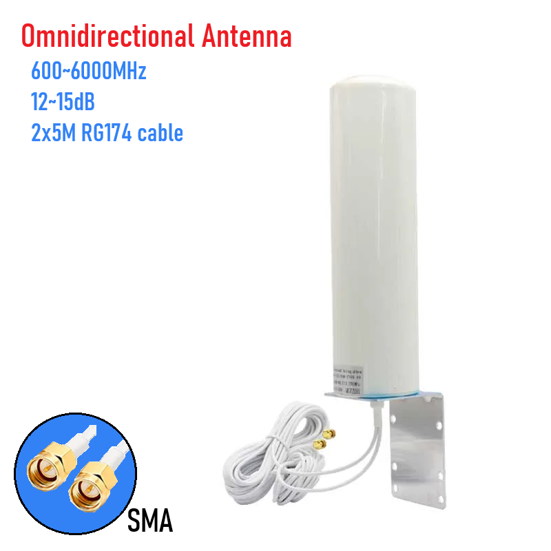 HWATEL 5G 4G Wifi External Omni Directional Omnidirectional Mimo 2x2 Antenna for Router Modem Repeater Extender SMA CRC9 TS9: Clear