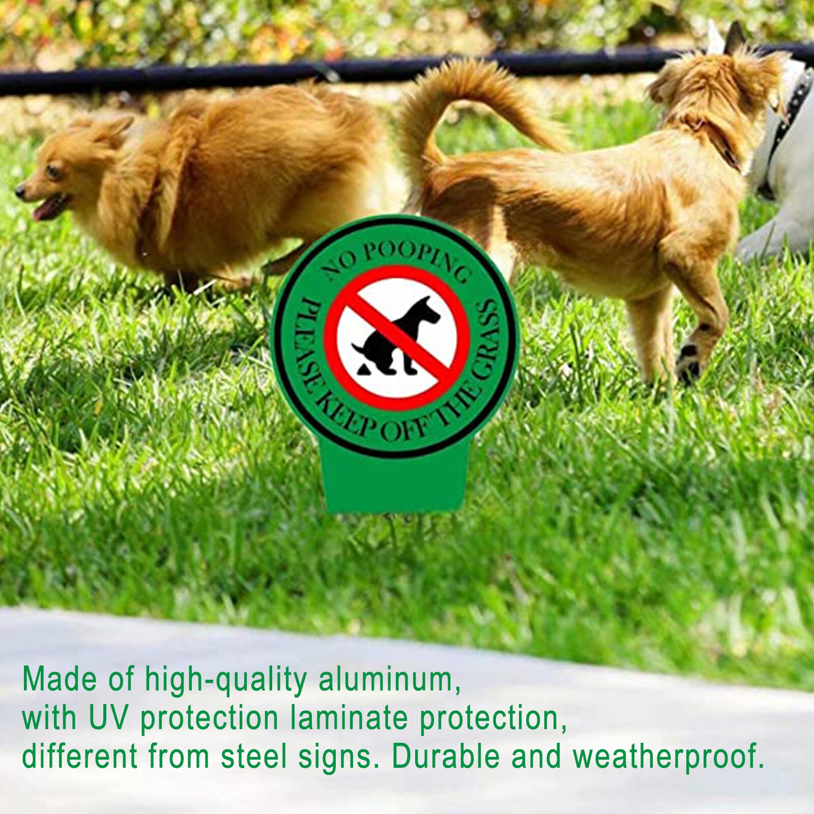 Double Sided No Pooping Dog Sign No Peeing Dog Sign With Stake Stop Dogs From Pooping or Peeing On Your Lawn Garden Signage