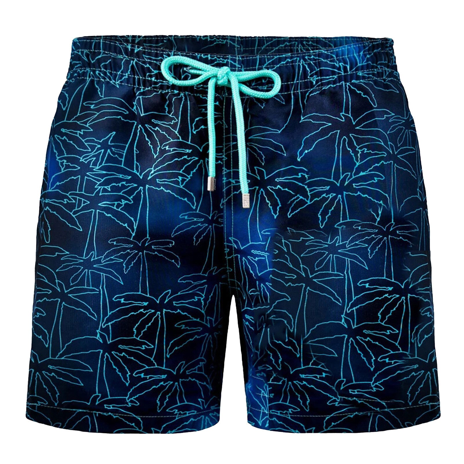 Men Boxer Shorts Cartoon Print Swimwear Lace Up Shorts Mid Waist Swim Trunks Short Built-in Liner Beach Shorts плавки мужские A2: GN / XXXL