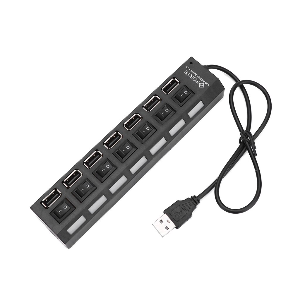 7 Port High Speed HUB USB 2.0 HUB Hub Power On/Off Switch For Pc Laptop Usb Hub Splitter Usb Adapter Charger