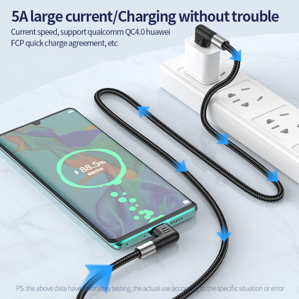 90 grader 20v 5a emarker-brikke  qc4.0 usb-c-datakabel type c-kabel hurtiglading  pd 100w