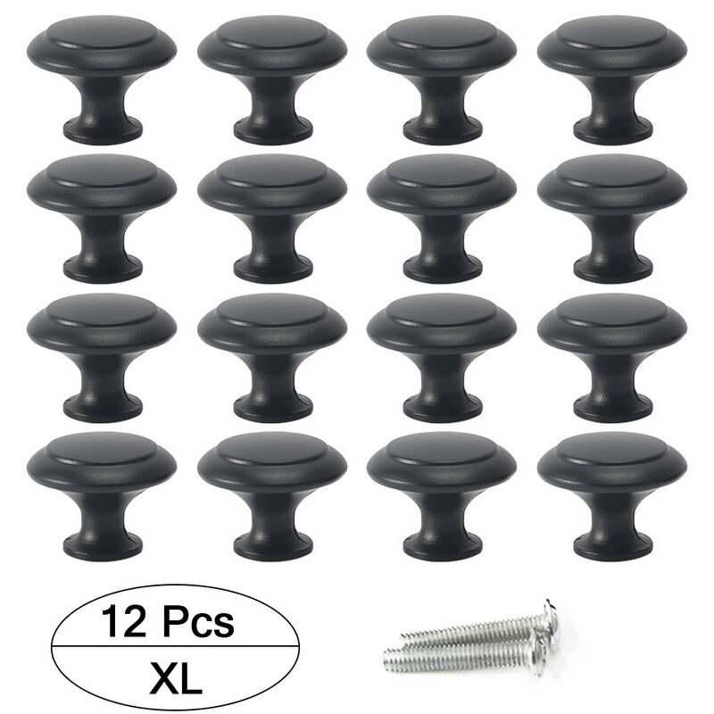 12 Stuks Lade Knoppen Furniture Kast Lade Pull Keukenkast Deur Kledingkast Dresser Pulls Handles Knop Hardware Tool: Black   XL