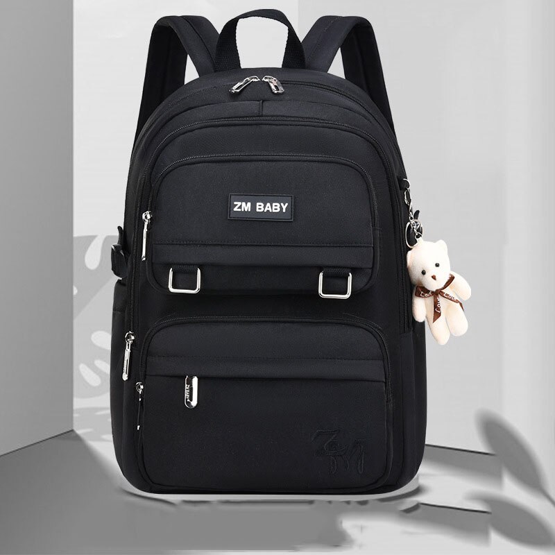 Wasserdicht Schulranzen Männer Rucksack Orthopädische unisex freundlicher Schule taschen Für jungen mädchen Schule Rucksäcke freundlicher Schulranzen mochila: Schwarz