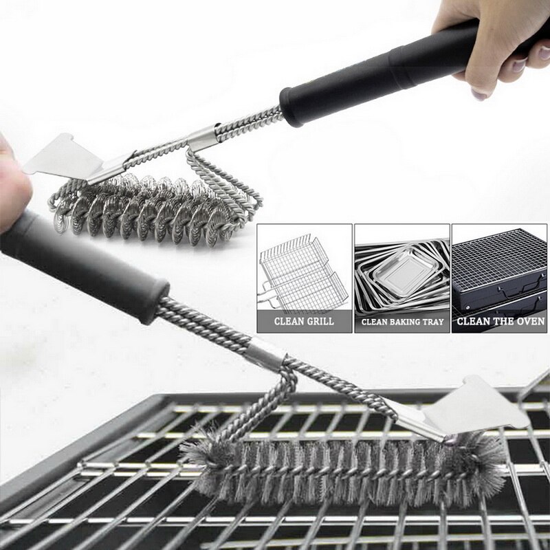 Grill Pinsel Und Schaber BBQ Reiniger Edelstahl Draht Borsten Mit Lange Griff Werkzeuge Für Grill Grill Reinigung Zubehör