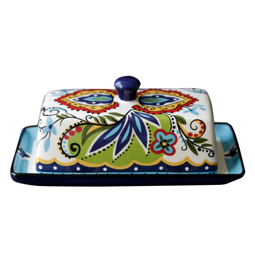 1pc Exquisite Ceramic Plate Dessert Plate Cheese Butter Box Delicate Food Plate