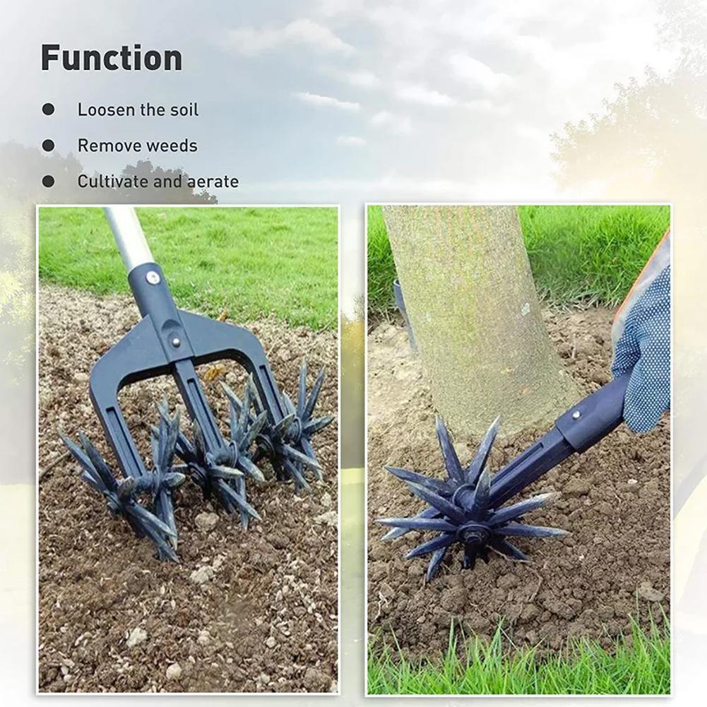 Manual Soil Turning Tool Lawn Ripper Garden Aerator Artifact Rotary Cultivator Tool Ripper Cultivator Rota V1X3