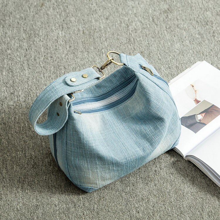 Rdywbu Denim lavé femmes sac à bandoulière décontracté Vintage jean grand sac à bandoulière grand fourre-tout sac à main Mochila Bolsa B225