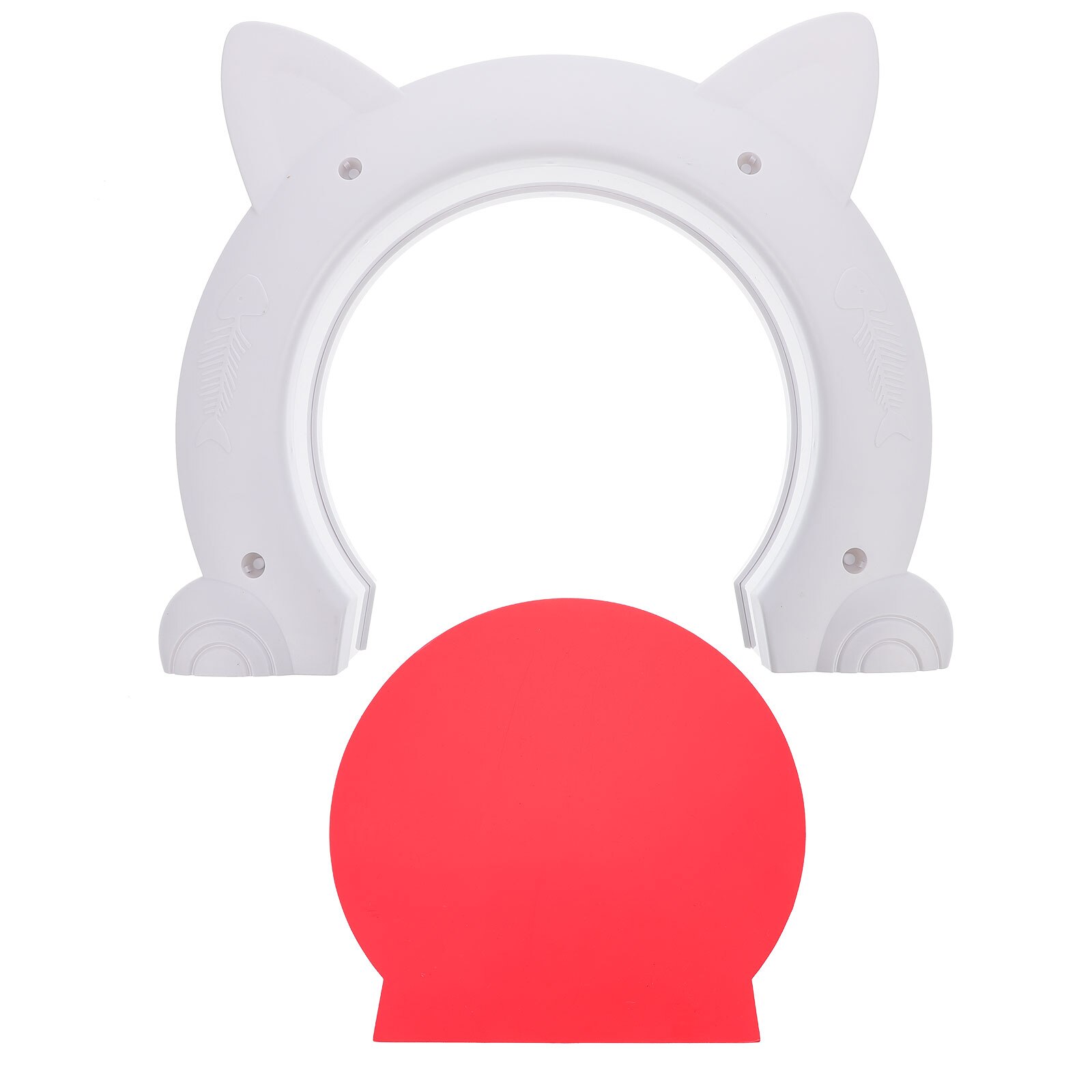 1 Set of Cat Head Shaped Pet Door Cat Door Indoor Interior Cat Door Home Cat Tunnel: White