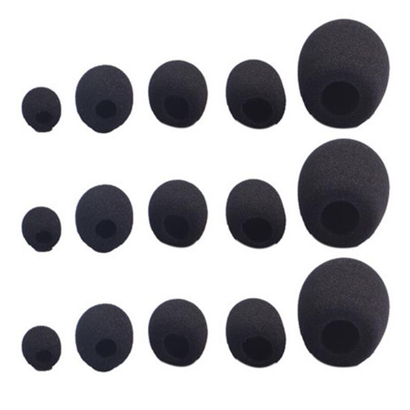 10 sztuk mini mikrofon pokrywa zestaw słuchawkowy wymienna pianka mikrofon pokrywa Mic pokrywa zestaw słuchawkowy osłona przeciwwiatrowa pianka