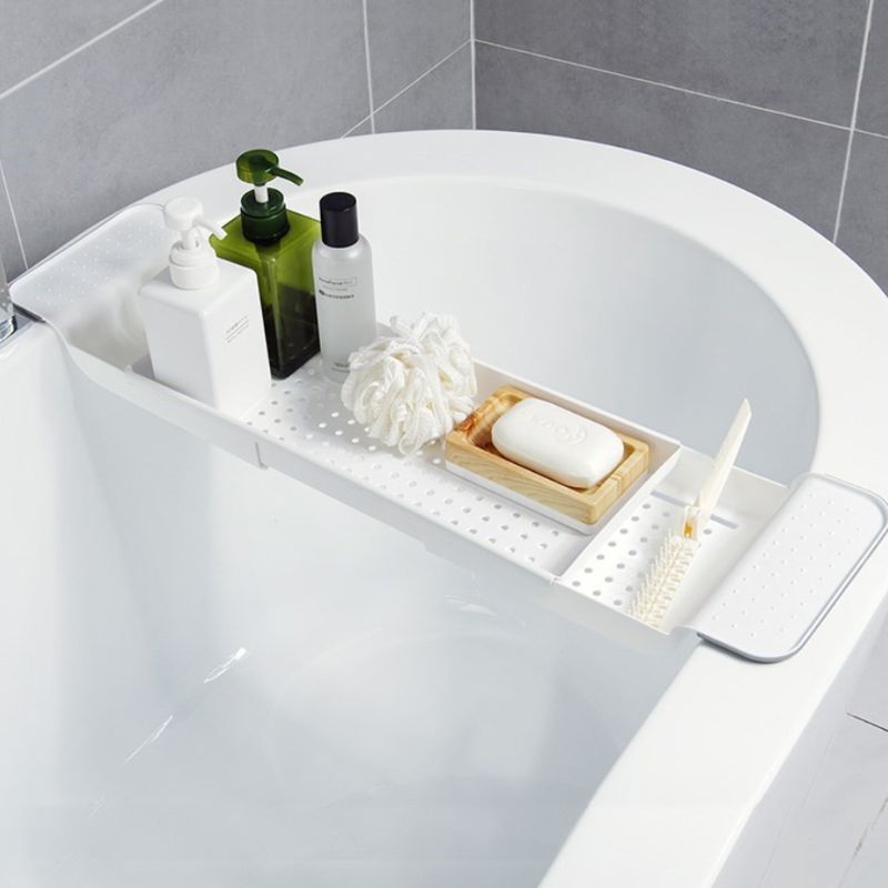 Étagère de baignoire caddie douche, support extensible, plateau de rangement au-dessus du bain, organisateur multifonctionnel pour salle de bain douche