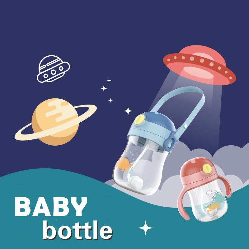 Babyfles waterbeker brede kaliber multifunctionele drinkmelk en drinkwater dubbele fles