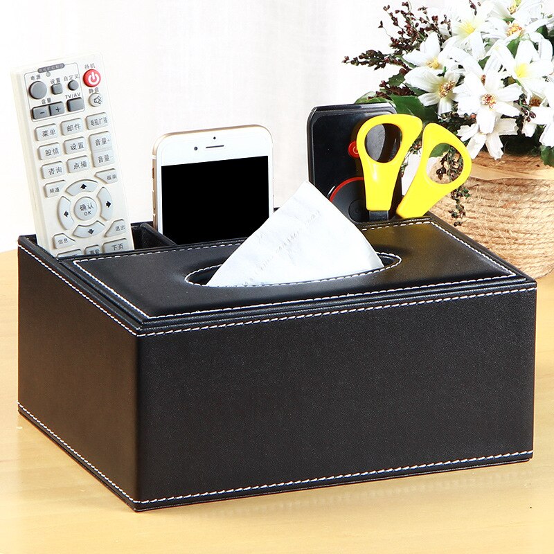 European multifunctional tissue box carton household cute storage box tissue box living room wood remote control