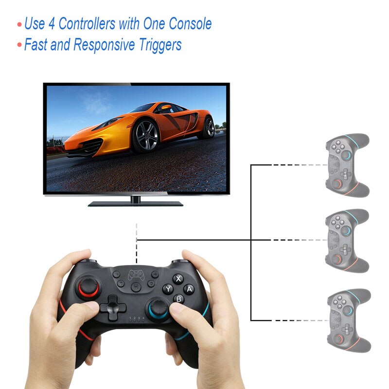 Interruptor sem fio bluetooth pro controlador gamepad para nintendo switch para ns console joystick controle sem fio