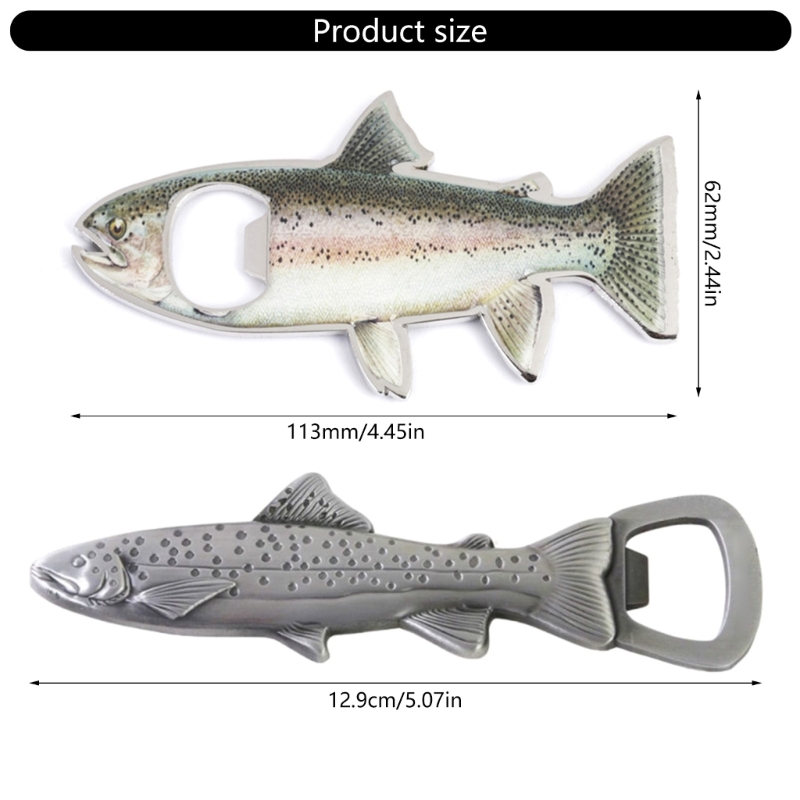 Ergonomic Stainless Steel Fish Beer Bottle Opener Easy to Cleans Bottle Opening Tool Suitable for Various Bottles
