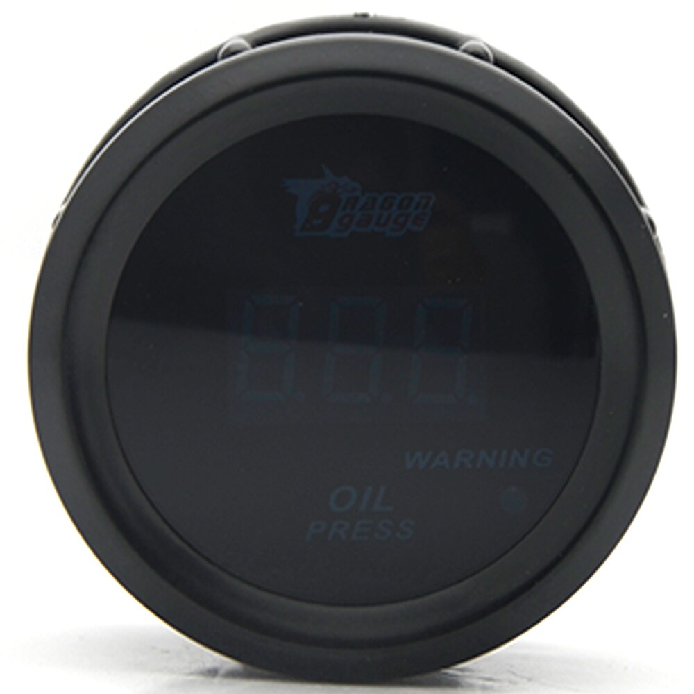 DRAGON GAUGE 52MM Oil Pressure Gauge Black Color Digital Blue Led 0-150PSI