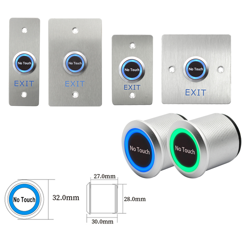 IP68 Waterproof Infrared Sensor Switch No Touch Contactless Switches 304 Stainless Steel Door Release Exit Button With LED