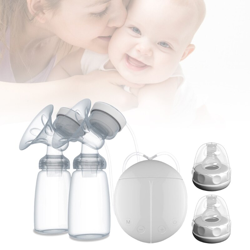 Elektrische Doppel Brust Pumpe Kit mit 2 Baby Milch Flaschen Baby Nippel Saug B36E