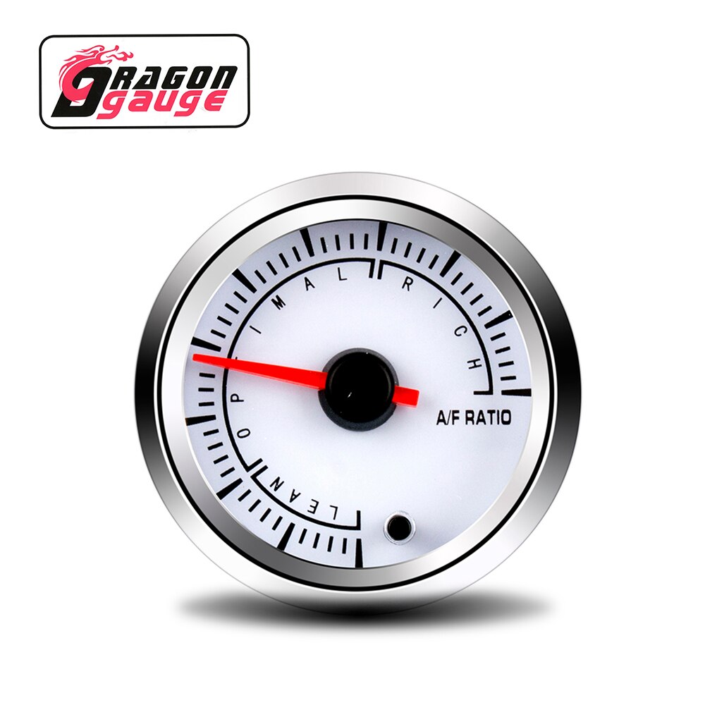 「DRAGON」 52MM Air Fuel Ratio Gauge 7 Colors Change Pointer Display Car Gauge With Narrowband O2 Oxygen Sensor for 12V Car: Without sensor