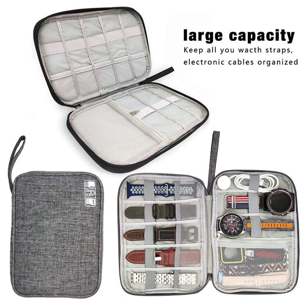 8- pocket storage bag for samsung galaxy watch 4, apple watch 7, huawei watch strap, travel dustproof bag, portable watch band case