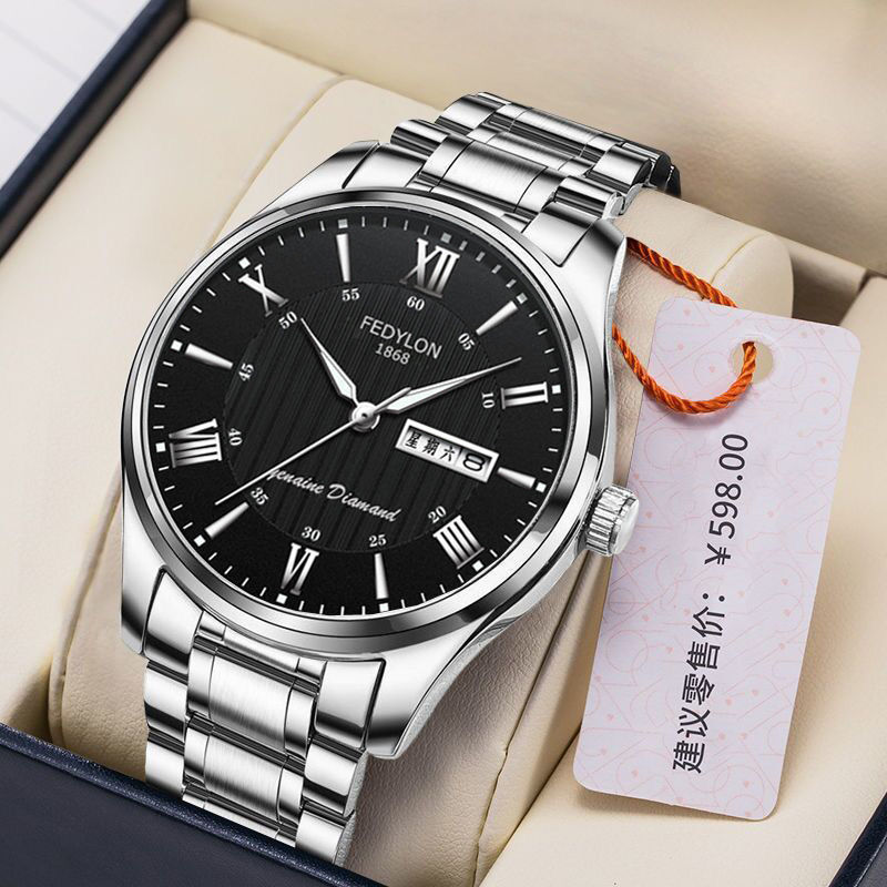 Montre mécanique suisse automatique pour hommes, luxe, or, Double calendrier lumineux, étanche, prix bas