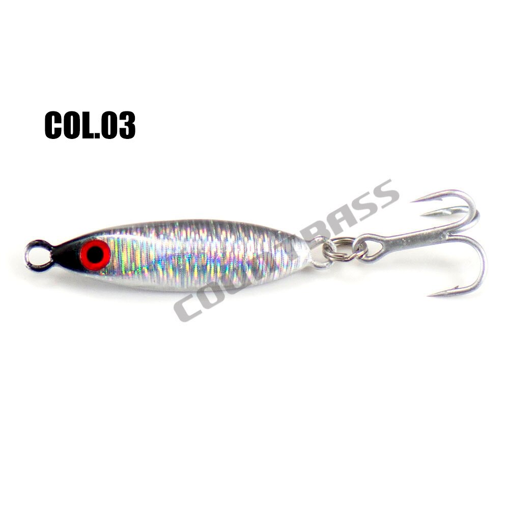 5g 8g 12g Countbass Casting Jigs with Treble Hook, Shore Micro Jigging Fishing Lure Bait, Mini Metal Jigs, Sea Bass Game: 03 / 8g