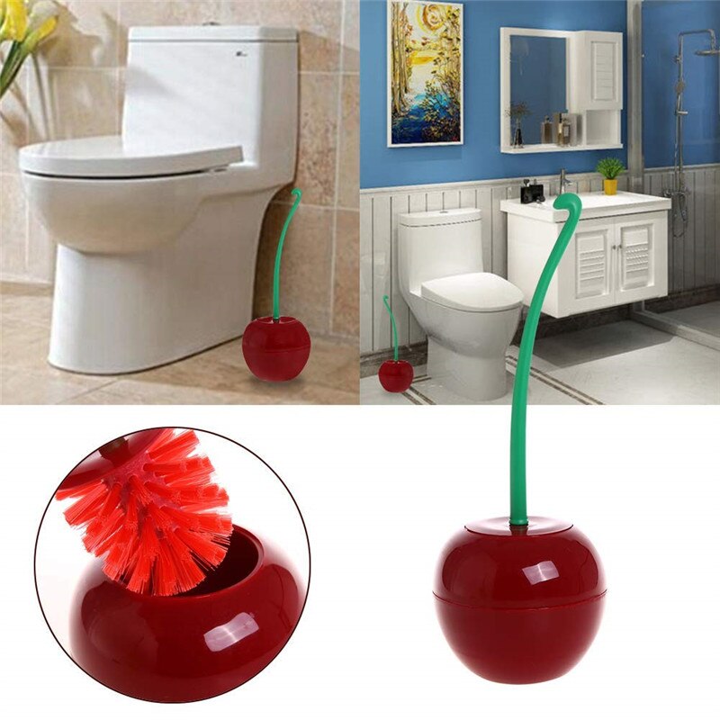 Bathroom Cleaning Brush Toilet Brush Holder Set Lovely Cherry Shape Lavatory Brush Toilet Cleaning Plastic wc Brush