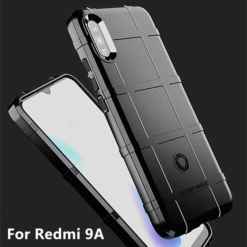 Yeni durumda Xiaomi Redmi için 9A silikon dayanıklı darbeye dayanıklı gömme kılıf Redmi için 9A 6.53 sağlam kalkan zırh kabuk