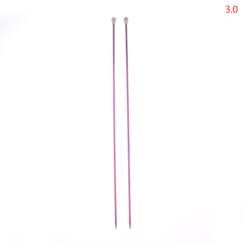 2 stuks/set enkelpuntige breinaalden spelden rechte aluminium diy weefgereedschap lange trui sjaal naald: C