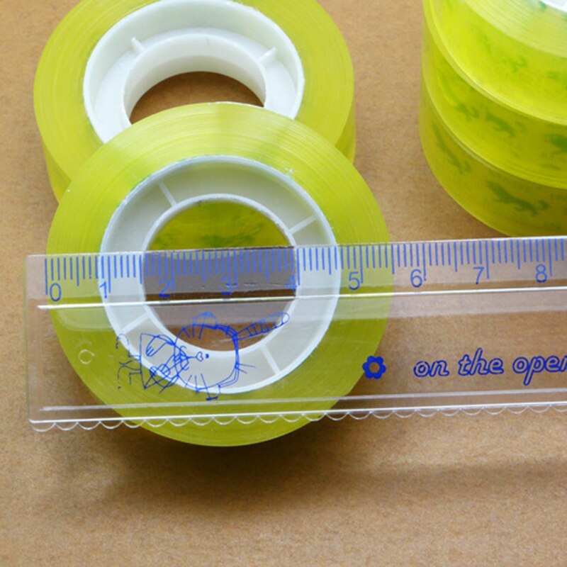 12Mm * 30M Transparant Geel Tape Transparante Tape Briefpapier Tape Tape Kantoor Verpakking Mini X6T4